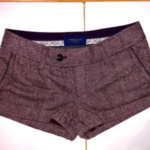 American Eagle Outfitters Tweed Plum Shorts